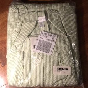 Allison Woods 3 Pc Suit Green White Seersucker VTG